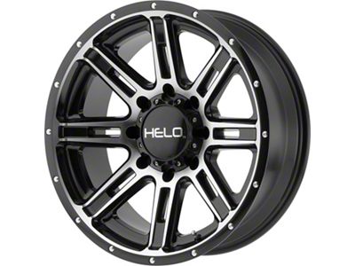 HELO HE900 Gloss Black Machined 8-Lug Wheel; 20x9; 18mm Offset (23-24 F-250 Super Duty)