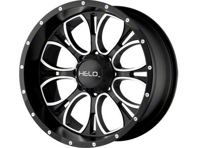 HELO HE879 Gloss Black Machined and Milled 6-Lug Wheel; 20x9; 18mm Offset (99-06 Sierra 1500)