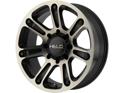 HELO HE904 Satin Black Machined with Dark Tint 6-Lug Wheel; 20x9; -12mm Offset (99-06 Sierra 1500)