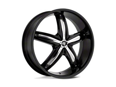 HELO HE844 Gloss Black with Removable Chrome Accents 5-Lug Wheel; 18x8; 40mm Offset (87-90 Dakota)