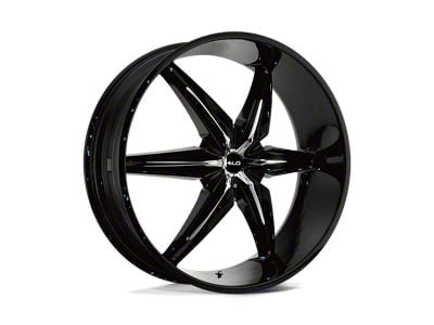 HELO HE866 Gloss Black with Removable Chrome Accents 5-Lug Wheel; 22x9.5; 35mm Offset (87-90 Dakota)