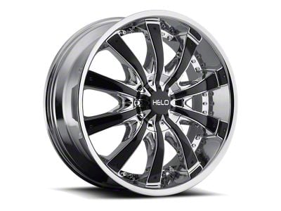 HELO HE875 Chrome with Gloss Black Accents 5-Lug Wheel; 26x9.5; 38mm Offset (87-90 Dakota)