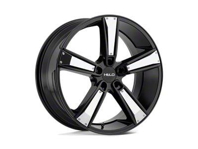 HELO HE899 Satin Black with Gloss Black and Chrome Inserts 5-Lug Wheel; 18x8; 38mm Offset (87-90 Dakota)