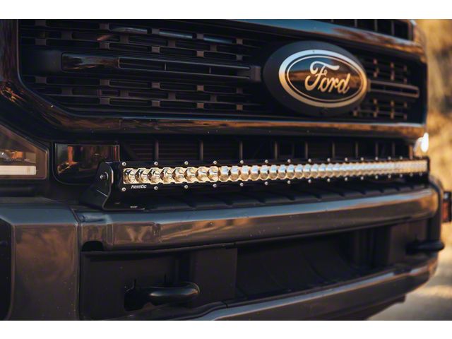 Heretic Studios 40-Inch Curved LED Light Bar with Bumper Mounting Kit; Combo Beam; Clear Lens (20-22 F-350 Super Duty)