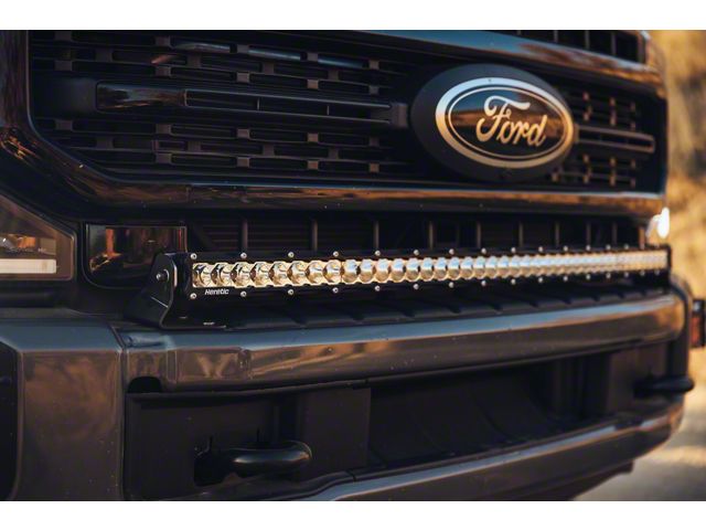 Heretic Studios 40-Inch Curved LED Light Bar with Bumper Mounting Kit; Flood Beam; Clear Lens (20-22 F-350 Super Duty)