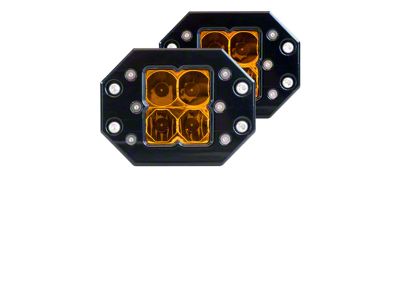 Heretic Studios Quattro Flush Mount Amber LED Pod Lights; Spot Beam (Universal; Some Adaptation May Be Required)