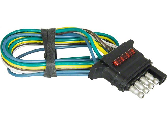 LED Test 5-Wire Flat Trailer End Connector; 24-Inches