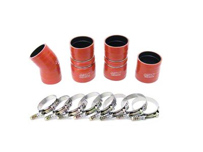 HPS High Temp Aramid Reinforced Silicone Intercooler Hose Boot Kit; Orange (05-07 6.0L Powerstroke F-250 Super Duty)