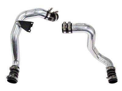 HPS Intercooler Hot and Cold Side Charge Pipes with Black Boots; Polished (03-07 6.0L Powerstroke F-250 Super Duty)