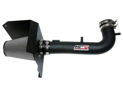 HPS Shortram Cold Air Intake; Wrinkle Black (14-18 5.3L Sierra 1500)