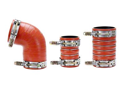 HPS High Temp Aramid Reinforced Silicone Intercooler Hose Boot Kit; Orange (06-10 6.6L Duramax Sierra 2500 HD)