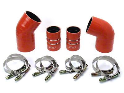 HPS High Temp Aramid Reinforced Silicone Intercooler Hose Boot Kit; Orange (Late 04-05 6.6L Duramax Sierra 3500 HD)