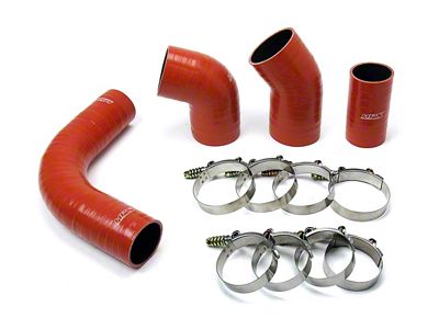 HPS High Temp Aramid Reinforced Silicone Intercooler Hose Boot Kit; Orange (02-Early 04 6.6L Duramax Sierra 3500 HD)