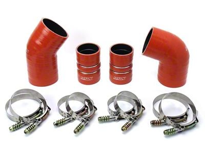 HPS High Temp Aramid Reinforced Silicone Intercooler Hose Boot Kit; Orange (Late 04-05 6.6L Duramax Silverado 2500 HD)