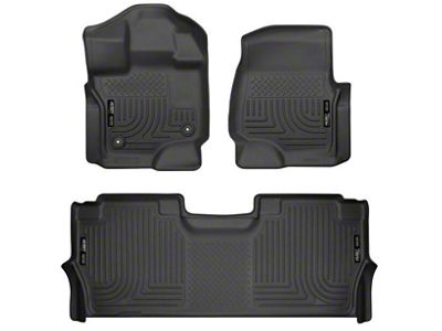 Husky Liners WeatherBeater Front and Second Seat Floor Liners; Black (21-22 F-150 SuperCrew)