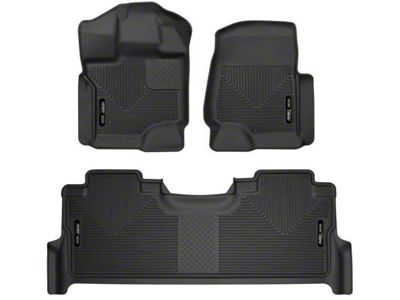 Husky Liners X-Act Contour Front and Second Seat Floor Liners; Black (21-22 F-150 SuperCrew)