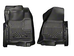 Husky Liners WeatherBeater Front Floor Liners; Black (11-12 F-350 Super Duty Regular Cab w/o Floor Shifter)