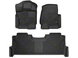 Husky Liners X-Act Contour Front and Second Seat Floor Liners; Black (17-22 F-350 Super Duty SuperCrew w/ Rear Underseat Storage)