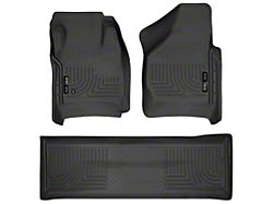 Husky Liners WeatherBeater Front and Second Seat Floor Liners; Footwell Coverage; Black (08-10 F-250 Super Duty SuperCrew)