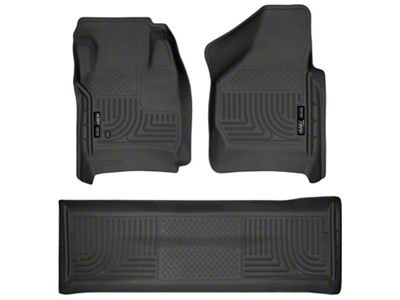 Husky Liners WeatherBeater Front and Second Seat Floor Liners; Footwell Coverage; Black (08-10 F-250 Super Duty SuperCrew)