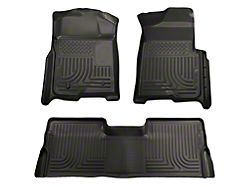 Husky Liners WeatherBeater Front and Second Seat Floor Liners; Footwell Coverage; Black (08-10 F-250 Super Duty SuperCab)