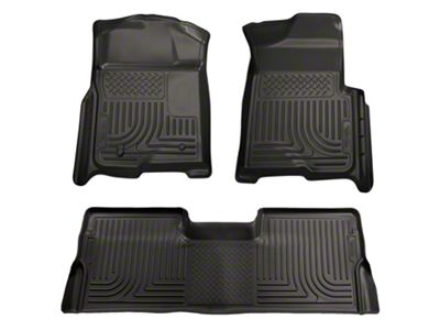 Husky Liners WeatherBeater Front and Second Seat Floor Liners; Footwell Coverage; Black (08-10 F-250 Super Duty SuperCab)