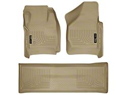 Husky Liners WeatherBeater Front and Second Seat Floor Liners; Footwell Coverage; Tan (08-10 F-250 Super Duty SuperCrew)