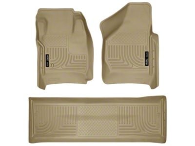 Husky Liners WeatherBeater Front and Second Seat Floor Liners; Footwell Coverage; Tan (08-10 F-250 Super Duty SuperCrew)