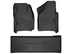 Husky Liners WeatherBeater Front and Second Seat Floor Liners; Footwell Coverage; Black (08-10 F-350 Super Duty SuperCrew)