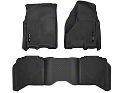 Husky Liners X-Act Contour Front and Second Seat Floor Liners; Black (10-18 RAM 2500 Crew Cab w/ Automatic Transmission)