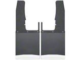 Husky Liners 12-Inch Wide KickBack Mud Flaps; Front; Textured Black Top and Stainless Steel Weight (09-18 RAM 3500)