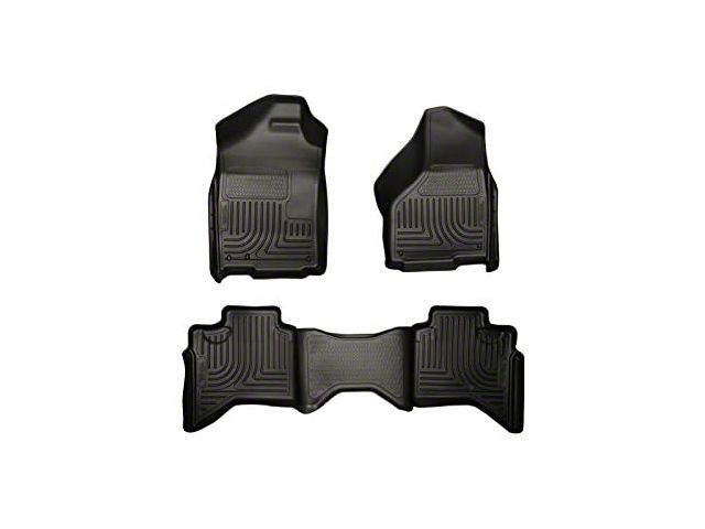 Husky Liners WeatherBeater Front and Second Seat Floor Liners; Black (03-09 RAM 3500 Quad Cab)