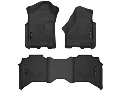 Husky Liners X-Act Contour Front and Second Seat Floor Liners; Black (19-24 RAM 3500 Crew Cab)