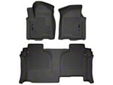 Husky Liners WeatherBeater Front and Second Seat Floor Liners; Black (19-25 Sierra 1500 Double Cab)