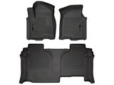 Husky Liners WeatherBeater Front and Second Seat Floor Liners; Black (20-24 Sierra 2500 HD Double Cab)