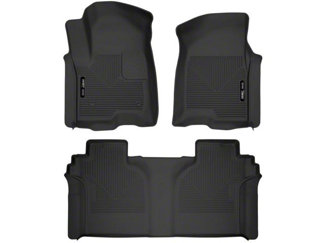 Husky Liners X-Act Contour Front and Second Seat Floor Liners; Black (20-24 Sierra 2500 HD Crew Cab)