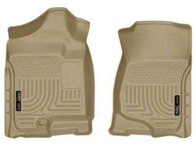 Husky Liners WeatherBeater Front Floor Liners; Tan (07-14 Sierra 3500 HD Extended Cab, Crew Cab)