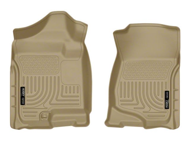 Husky Liners WeatherBeater Front Floor Liners; Tan (07-14 Sierra 3500 HD Extended Cab, Crew Cab)