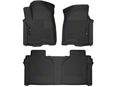 Husky Liners X-Act Contour Front and Second Seat Floor Liners; Black (20-24 Sierra 3500 HD Crew Cab)