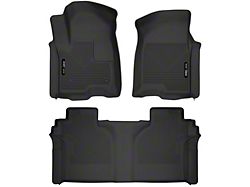 Husky Liners X-Act Contour Front and Second Seat Floor Liners; Black (19-24 Silverado 1500 Crew Cab w/ Rear Underseat Storage)