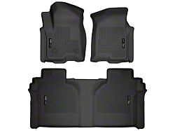 Husky Liners WeatherBeater Front and Second Seat Floor Liners; Black (20-25 Silverado 2500 HD Crew Cab w/ Rear Underseat Storage)