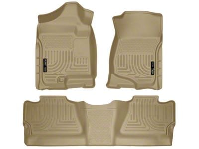 Husky Liners WeatherBeater Front and Second Seat Floor Liners; Footwell Coverage; Tan (07-14 Silverado 2500 HD Crew Cab)