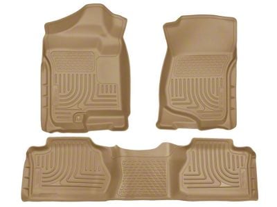 Husky Liners WeatherBeater Front and Second Seat Floor Liners; Footwell Coverage; Tan (07-13 Silverado 2500 HD Extended Cab)