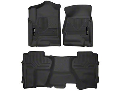 Husky Liners X-Act Contour Front and Second Seat Floor Liners; Black (15-19 Silverado 2500 HD Double Cab)