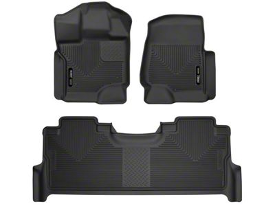 Husky Liners X-Act Contour Front and Second Seat Floor Liners; Black (17-22 F-250 Super Duty SuperCrew w/ Rear Underseat Storage)