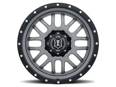 ICON Alloys Alpha Gunmetal 8-Lug Wheel; 20x9; 19mm Offset (01-06 Sierra 2500 HD)