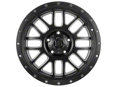 ICON Alloys Alpha Satin Black Milled 8-Lug Wheel; 20x9; 19mm Offset (01-06 Sierra 2500 HD)