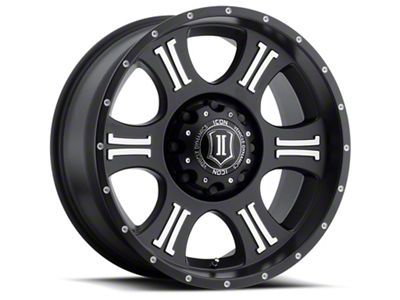 ICON Alloys Shield Satin Black Machined 8-Lug Wheel; 20x9; 19mm Offset (01-06 Sierra 2500 HD)