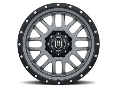 ICON Alloys Alpha Gunmetal 8-Lug Wheel; 20x9; 19mm Offset (01-06 Sierra 3500 HD SRW)