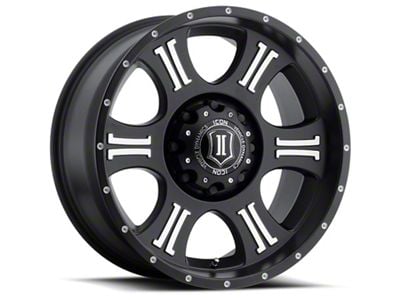 ICON Alloys Shield Satin Black Machined 8-Lug Wheel; 20x9; 19mm Offset (01-06 Sierra 3500 HD SRW)